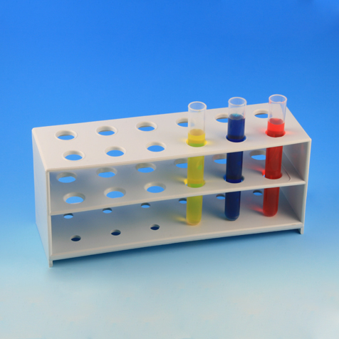Globe Scientific Rack, Tube, 12mm, 12-Place, PP, White Image